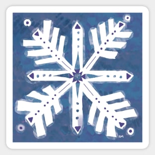 Cold Wintery Blue Snowflake Sticker